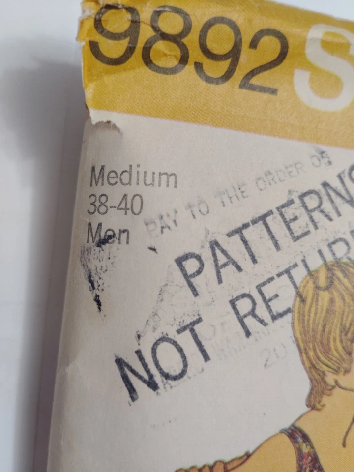 Shirt Tank Top MENS M 38 40 Simplicity 9892 Sewing Pattern Cut VTG Retro Disco - Image 2 of 4