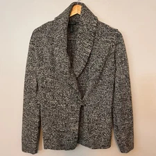 Lauren Ralph Lauren Women's XL Black & Cream Knit Shawl Collar Cardigan Sweater