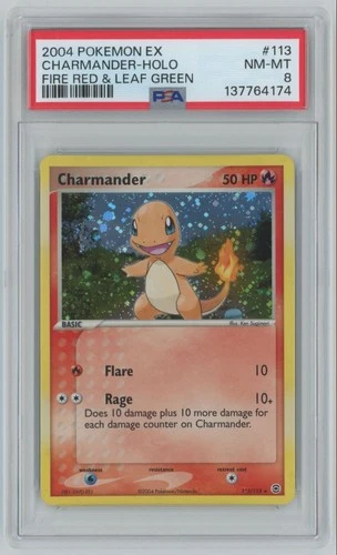 2004 Pokemon EX Fire Red & Leaf Green Charmander PSA 8 Holo #113
