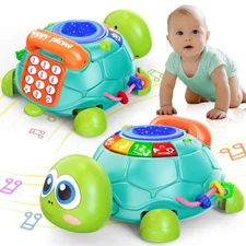Baby Toys 6 - 12 Months, Musical Turtle Crawling Infant Toys, Early Learning ...