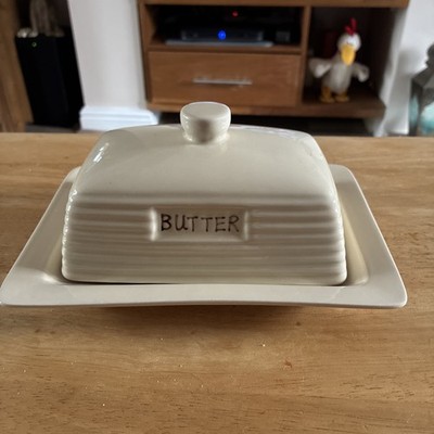 Better Homes and Gardens Butterdose weiß Keramik bedeckt