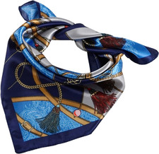 Womens 23.6 inch Satin Silk Feeling Formal Square Neck Scarf Head Hair Wraps Ker
