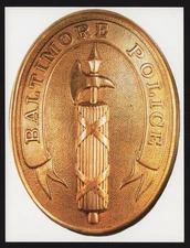 Postcard - Baltimore MD Police Symbol Badge Patch 