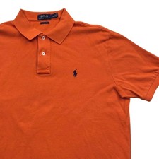 Polo Ralph Lauren Classic Fit Short Sleeve Polo Shirt Cotton Orange Mens Large