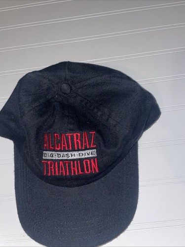 Vintage Alcatraz Hat Cap The Rock Black Triathlon - Picture 3 of 12