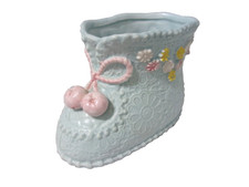 NAPCOWARE Nursery Planter Baby Bootie Vase Ceramic Vintage