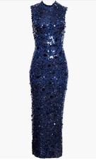 Carolina Herrera Paillette Embroidered Sleeveless Mesh Gown NWT Sz XL