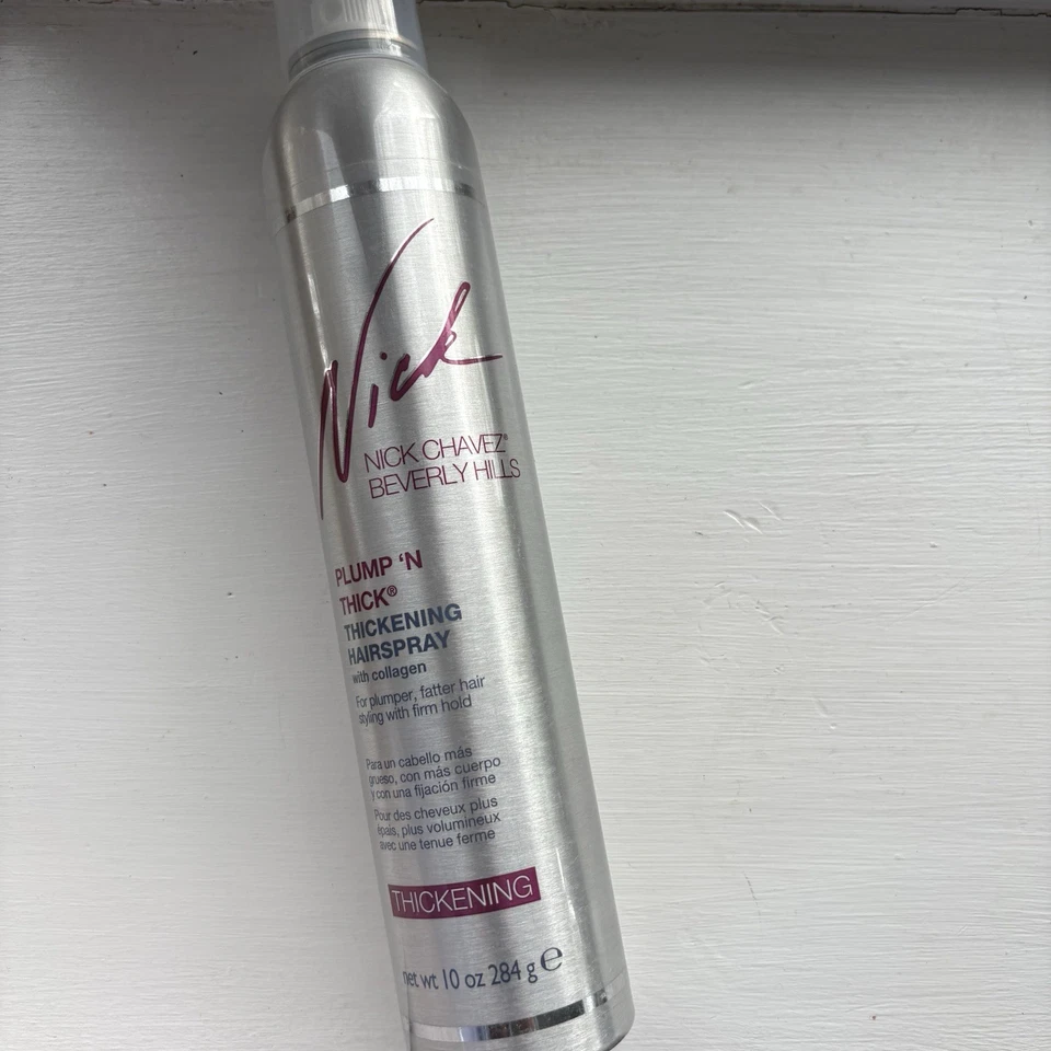 Nick Chavez Plump 'N Thick THICKENING HAIRSPRAY w/Collagen Aerosol 10 oz NOS - Image 4 of 4