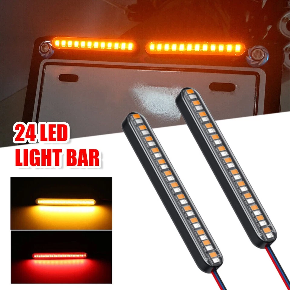 Tira de luz LED flexible para motocicleta 2 piezas lámpara de señal de giro de parada de freno trasero Foto 3 de 4