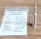 NWTM Silver Bullet 1 Troy oz .999 Silver Caliber 5.56x45 - .223 Rem Nato W/ COA