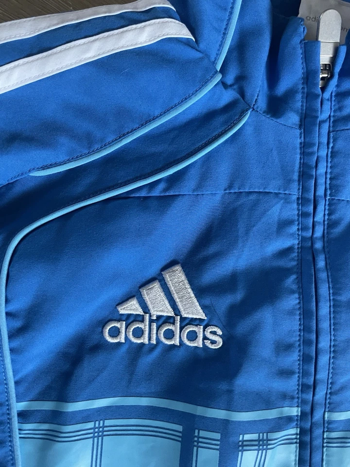 adidas Olympique Marseille Herren Trainingsjacke blau/weiß M Reißverschluss - Bild 4 von 4