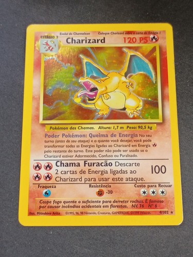 CGC Portuguese Charizard 1999 Base Set 4/102 Holo Pokemon Card - Picture 4 of 14
