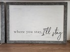 2pc Wood Framed Quote Wall Sign Set Farmhouse Gray/White/Black 26x16" — photo 3