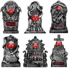 Outdoor Halloween Decorations Graveyard Tombstones: 6Pcs Large Halloween