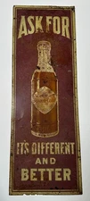 QUEEN COLA SIGN ORIGINAL 1920s Tin 19.5 x 7 inches Petersburg Virginia