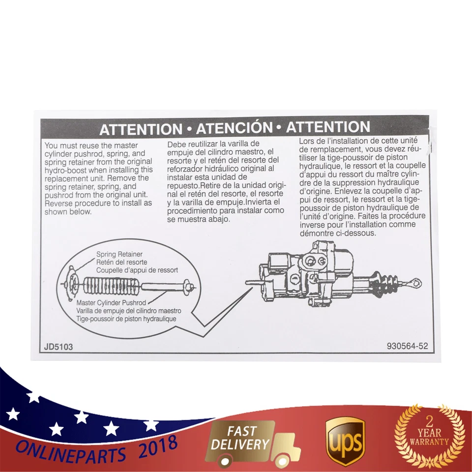 Hydraulic Power Brake Booster 52-7416 For Dodge Ram 3500 4500 5500 2011 12-18 - Изображение 2 из 4