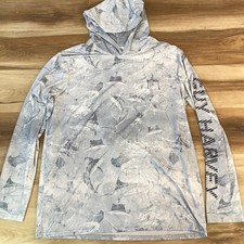 Guy Harvey Fishing Hoodie Mens XL Long Sleeve Fish Print Sun Protection