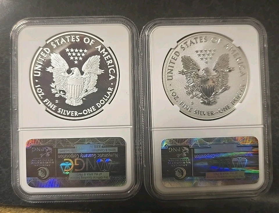 2012-S Proof & Reverse PF Silver Eagle 2-Coin Set NGC PR 70 UC | Early Releases - Image 2 of 2