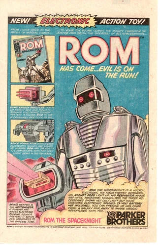 1979 ROM THE SPACEKNIGHT Action Figure Toy PRINT AD ART - ELECTRONIC PARKER BRO
