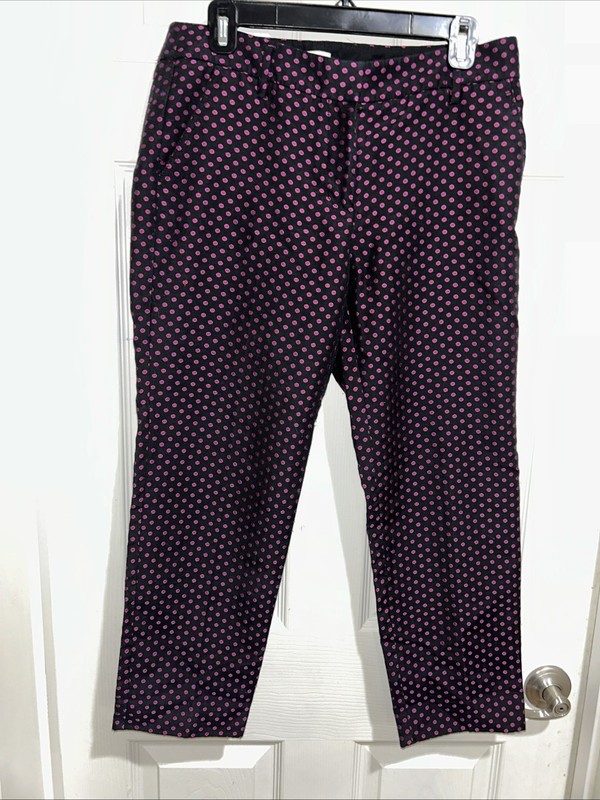 J. Crew Pants Jacquard Skimmer Capri Size 6 Multicolor.