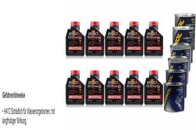 10L Motoröl Motul 8100 Eco-nergy 5W30 2xLeak-Stop+Motor Doctor+Motor Flush