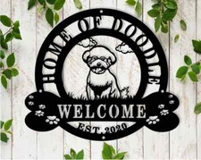 Personalized Poodle Dog House Metal name sign Home decor Outdoor Decor Gift