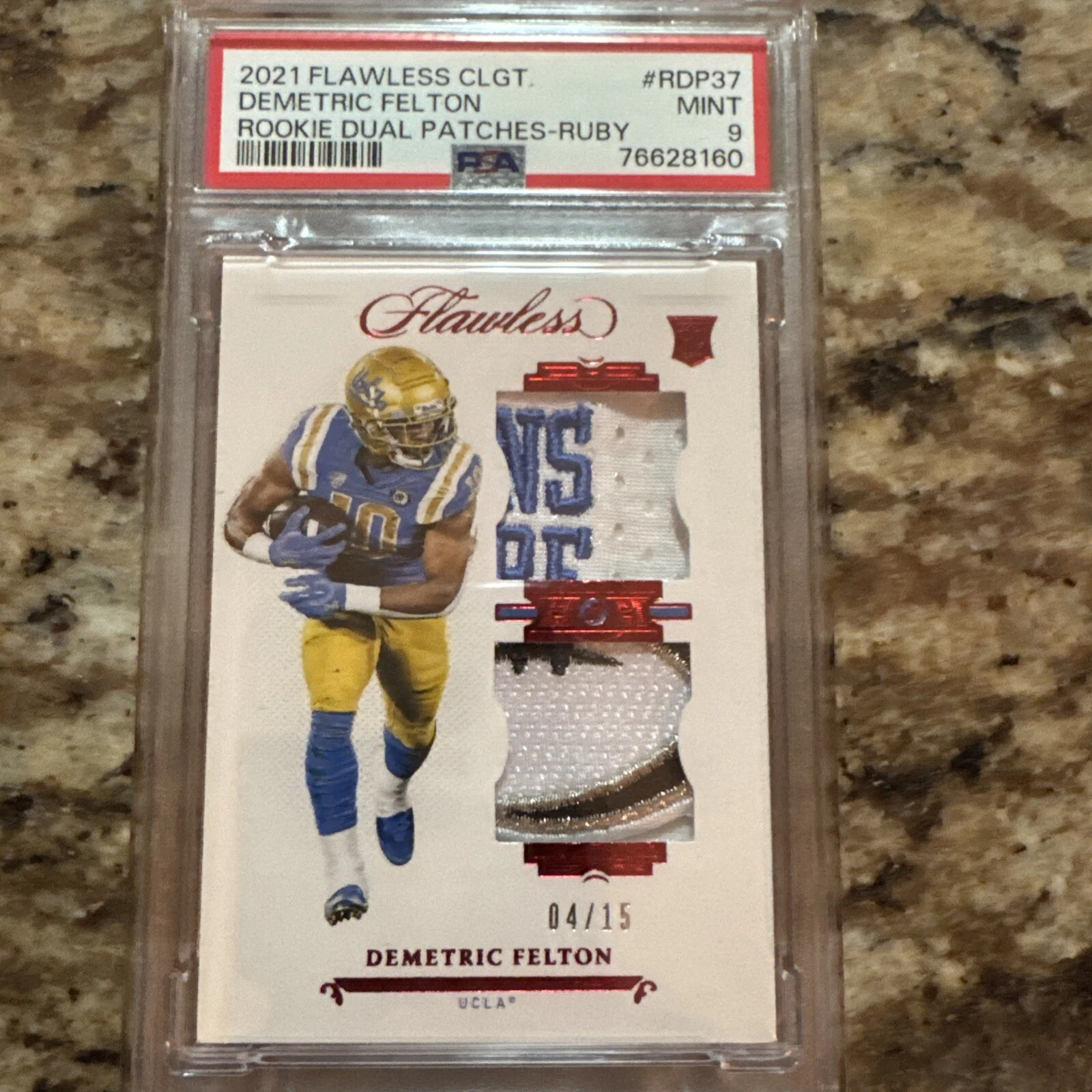 Demetric Felton Panini Flawless Collegiate Rookie Dual Patches #RDP37 Ruby