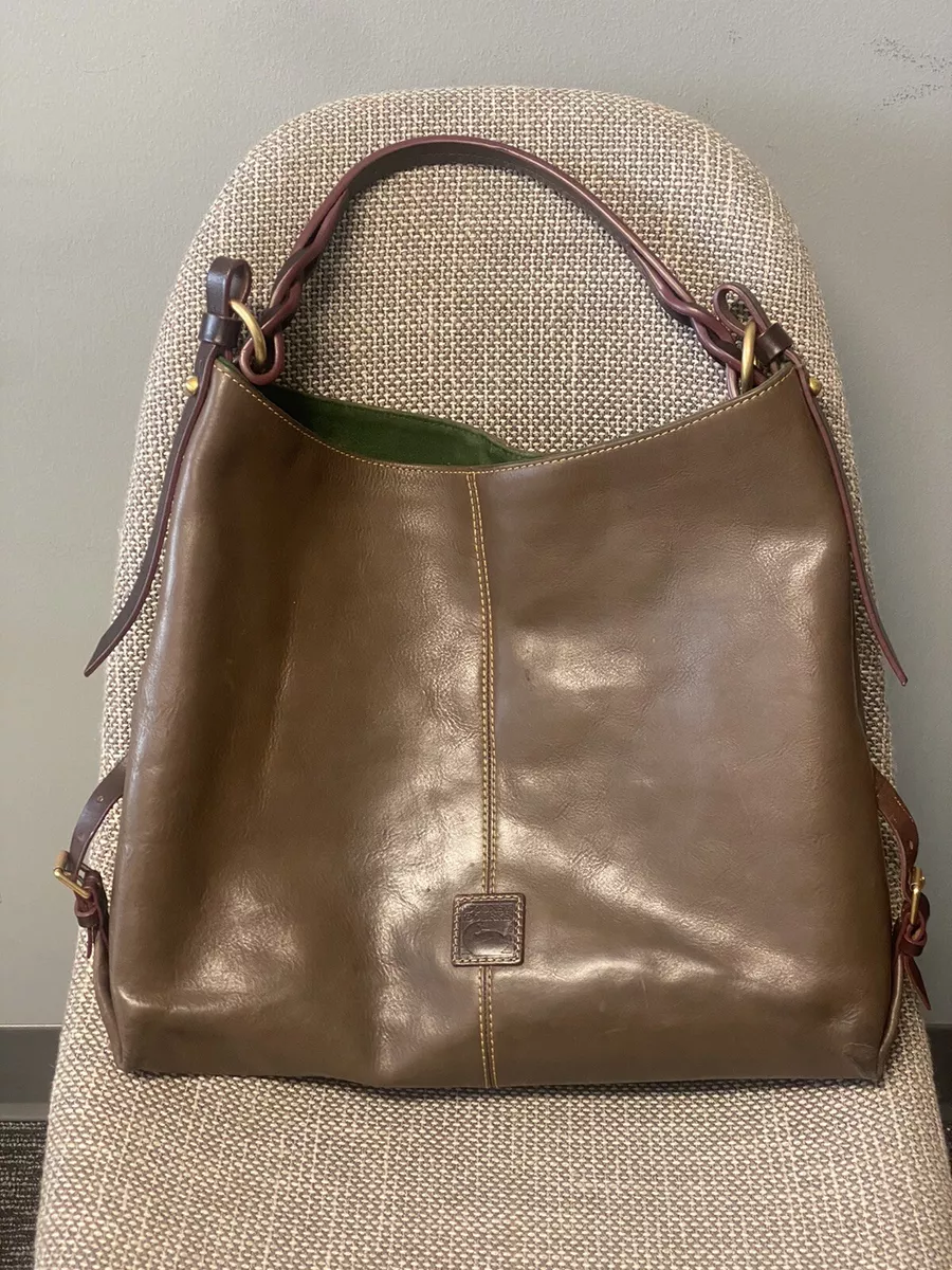 Dooney & Bourke Florentine Leather Twist Sac Shoulder Bag in Elephant  from QVC