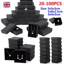 Pack Up 100 Black Card Gift Jewellery Boxes Necklace Earrings Bracelet Box &Foam