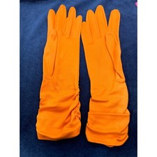 Vintage Orange Opera Gloves Halloween Fall Autumn