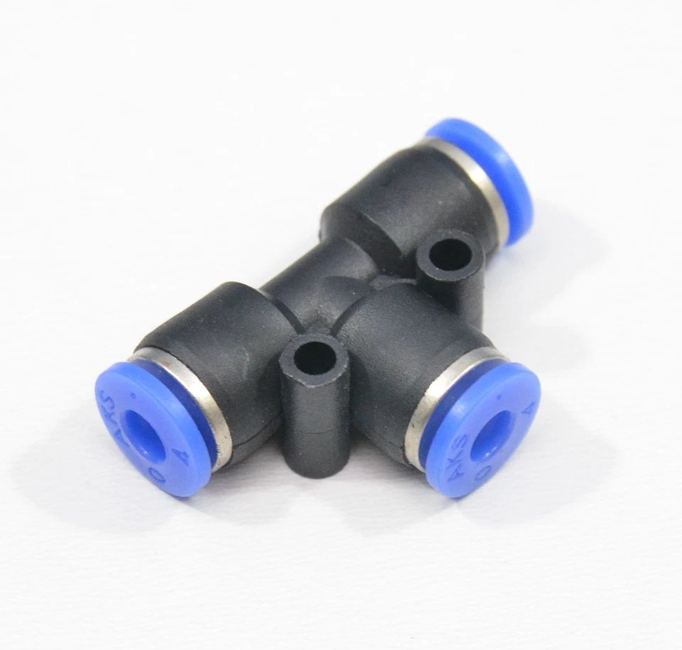 Tee Push to Connect 4 mm (5/32) OD 3 Side Equal T Fitting Splitter Union Air - Image 2 of 4