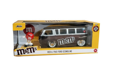 1965 Ford Econoline Bus with Red m&m's figurine Jada Diecast Car 1