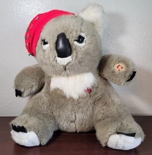 Vintage Koala Bear 13" Plush W/ Chrismas Hat Red Heart (NOT WORKING) PLZ READ