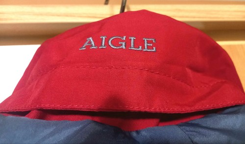 AIGLE GORE-TEX simple 5 pocket parka jacket Size L Red Men - Picture 6 of 10