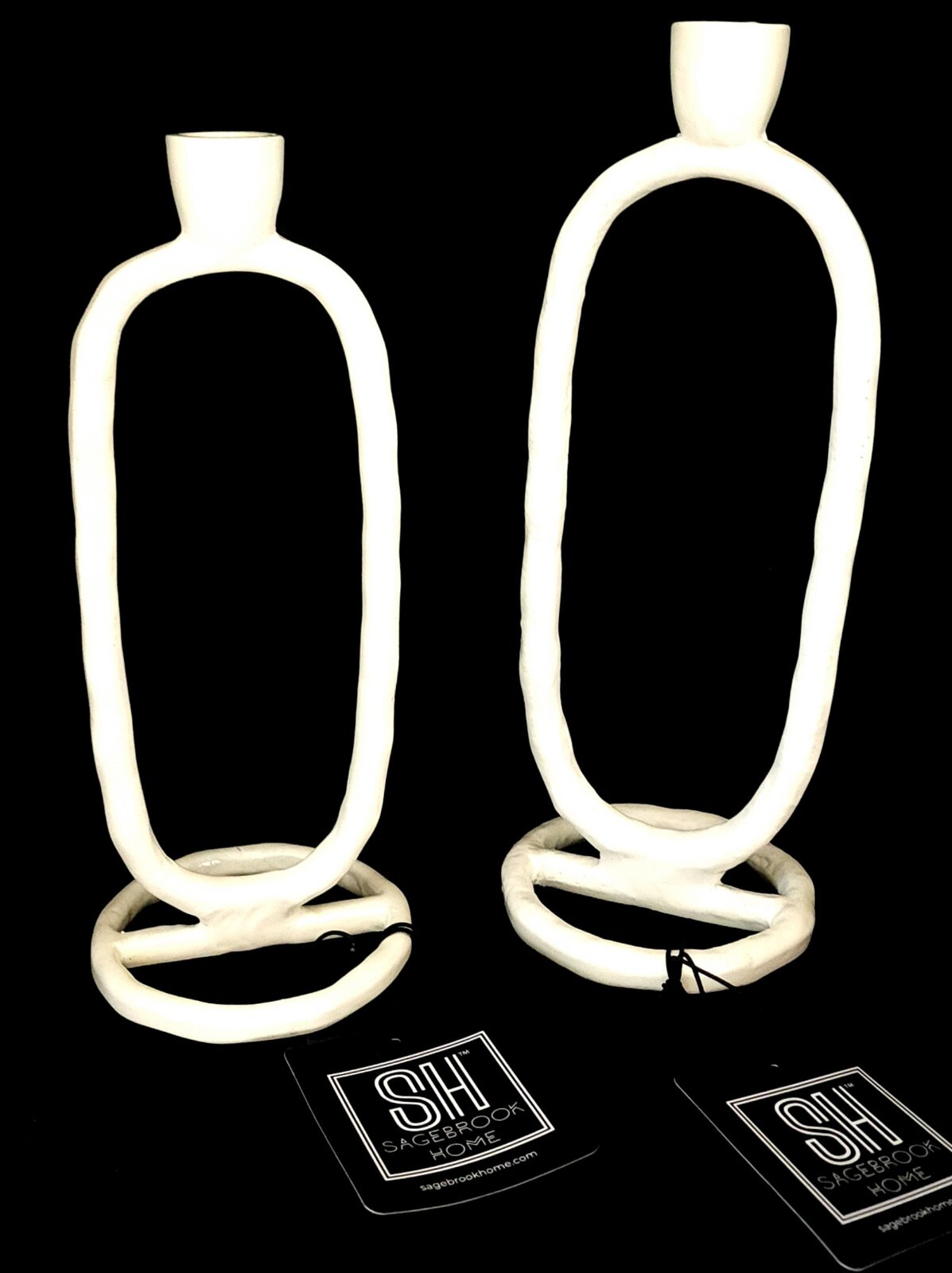 White Metal New With Tags Set Of 2