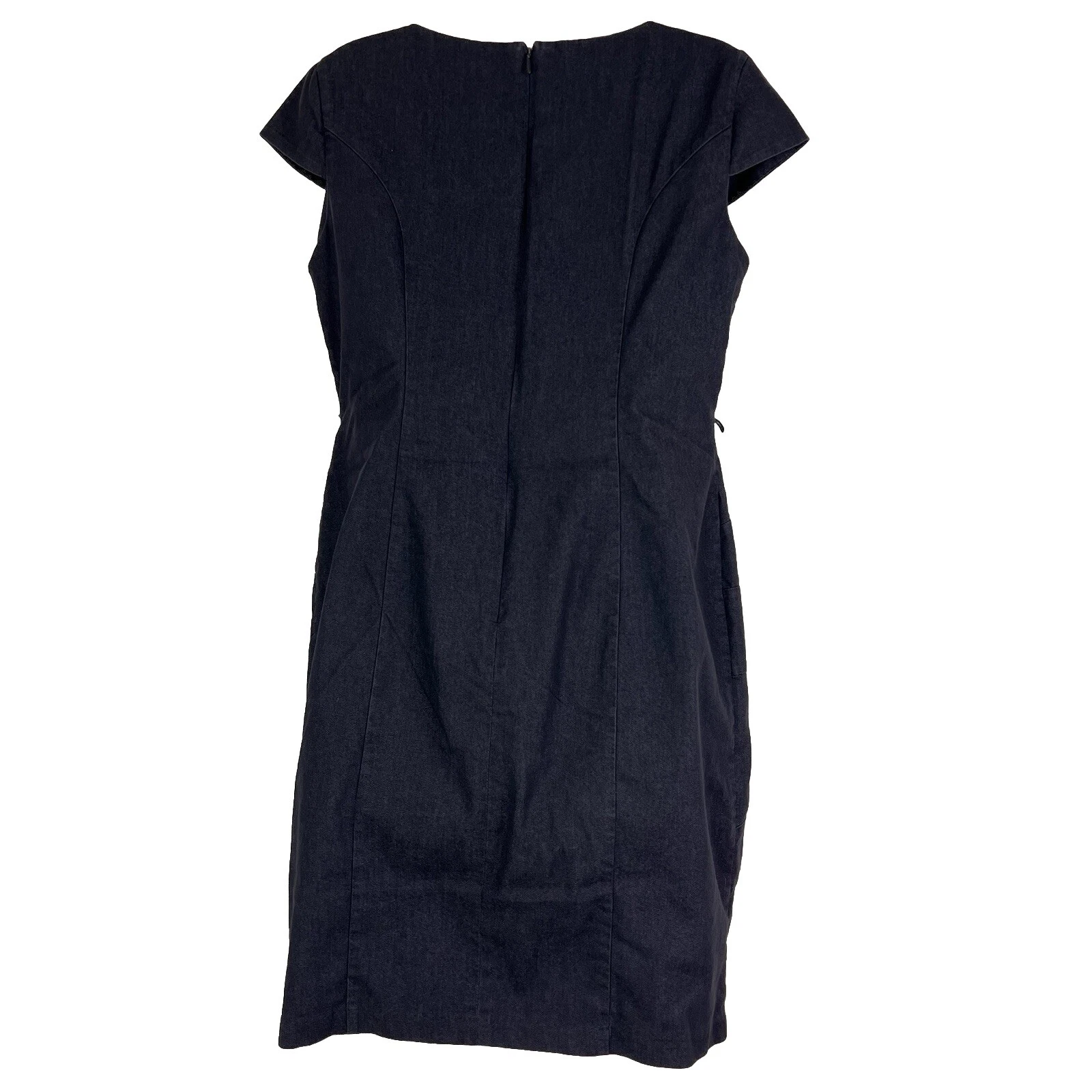 Abito donna Alyx tubino a matita taglia 10 manica corta sopra ginocchio blu chambray