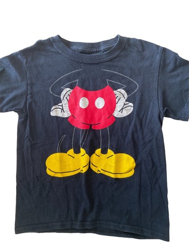 Disney Parks Mickey Mouse T Shirt Black 100% Cotton Unisex Kids XS 8-10 EUC - Picture 2 of 6