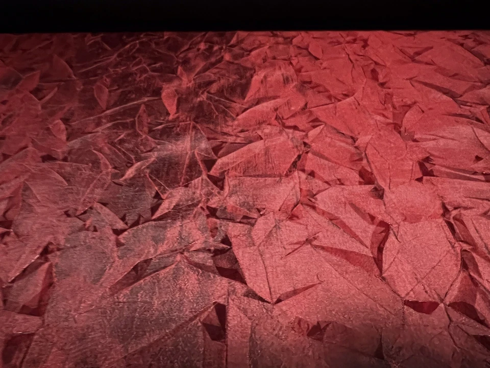 Taffeta Woven Dress Fabric, Per Metre - pressed leaf design - scarlet - Image 3 of 3