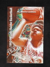 Texas Tech Red Raiders--Alicia Thompson--1997-98 Basketball Schedule-Papa John's