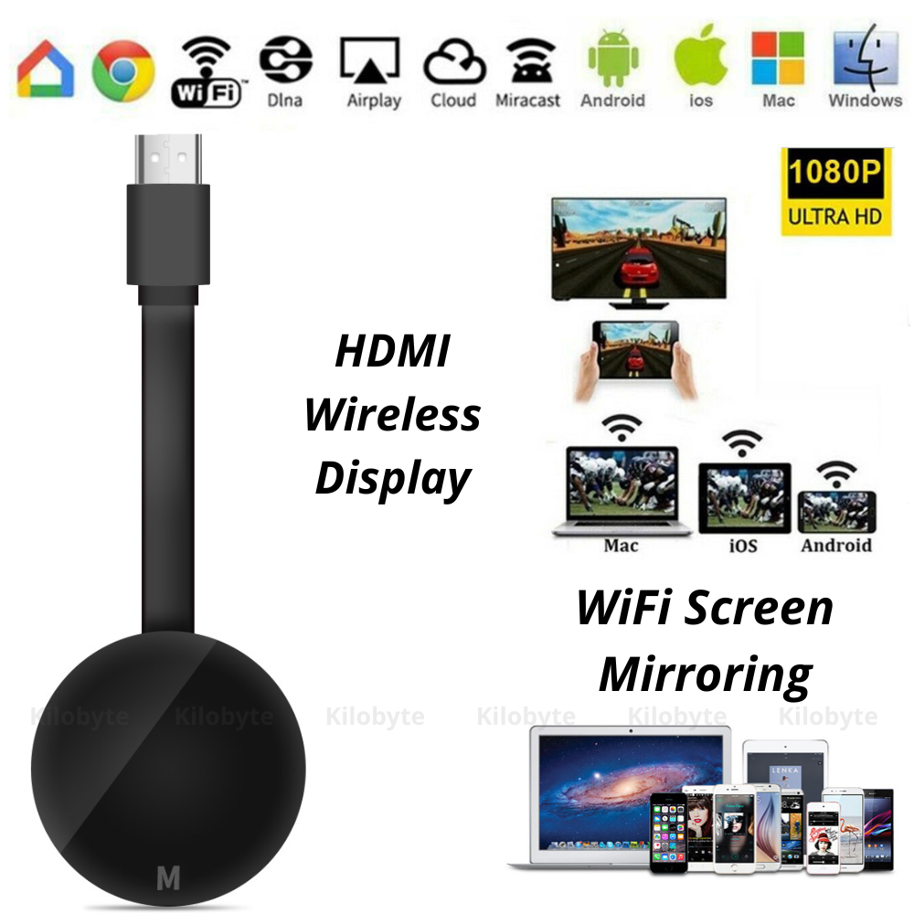 Wireless Display Dongle 1080P WiFi Display Receiver for TV Projector  Digital HDMI Media Video Streamer 