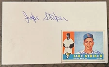 JAKE STRIKER SIGNED 3X5 INDEX CARD AUTOGRAPH CHICAGO WHITE SOX INDIANS D 2013