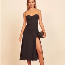 Reformation Juliette Sleeveless Midi Dress in Black Size 8