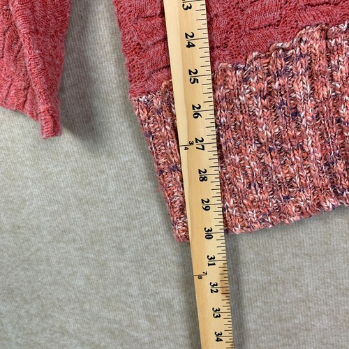 Free People Cardigan S Womens Pink Sweater Wool Alpaca Marled Chunky Knit Relax - Picture 9 of 11
