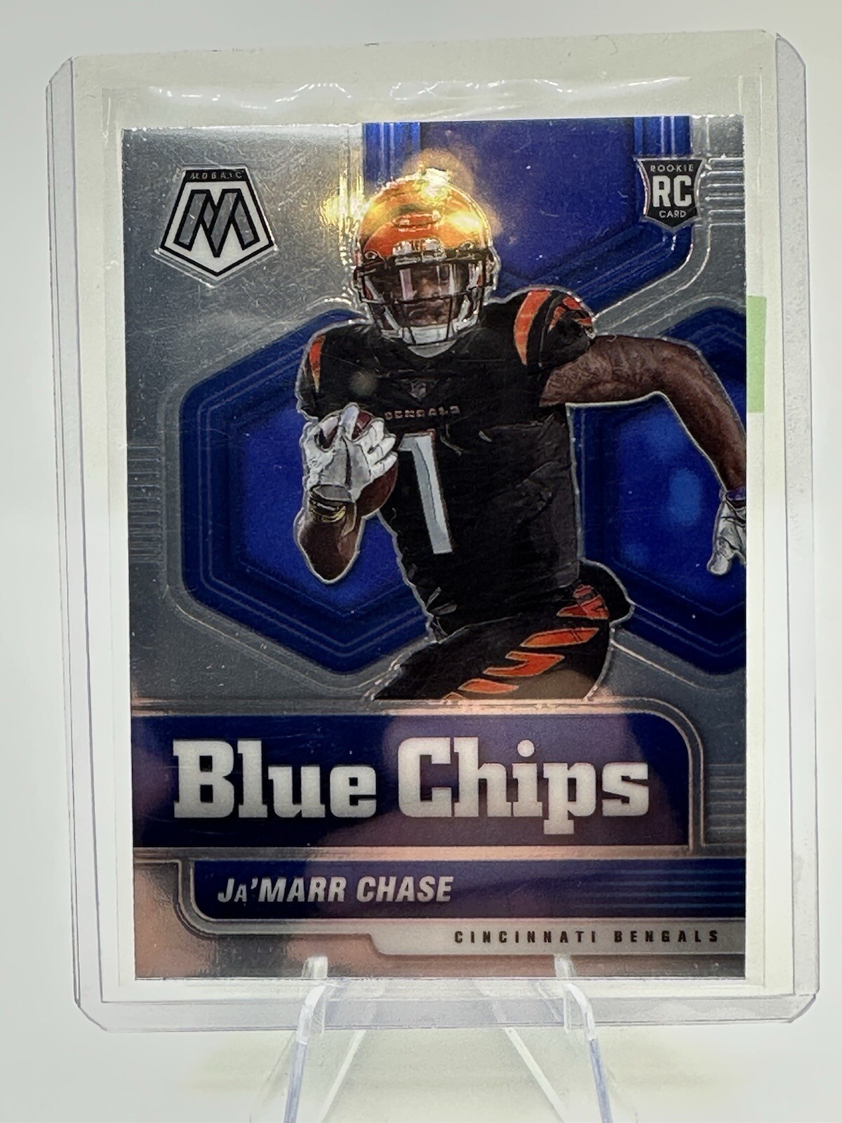 2021 Panini Mosaic - Blue Chips #7 Ja'Marr Chase (RC) {632}