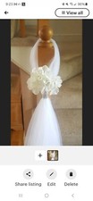 Set of 10 White Hydrangea Aisle/Pew decorations 36 Inches Long