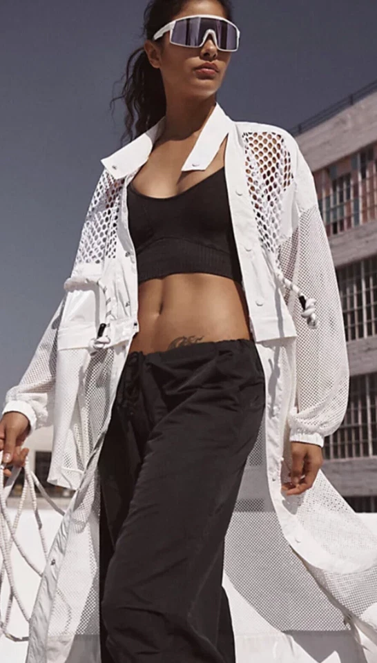 Новый с Ярлыками Sz L свободных людей движение под море сетки макси парка трансформируемый куртка белый