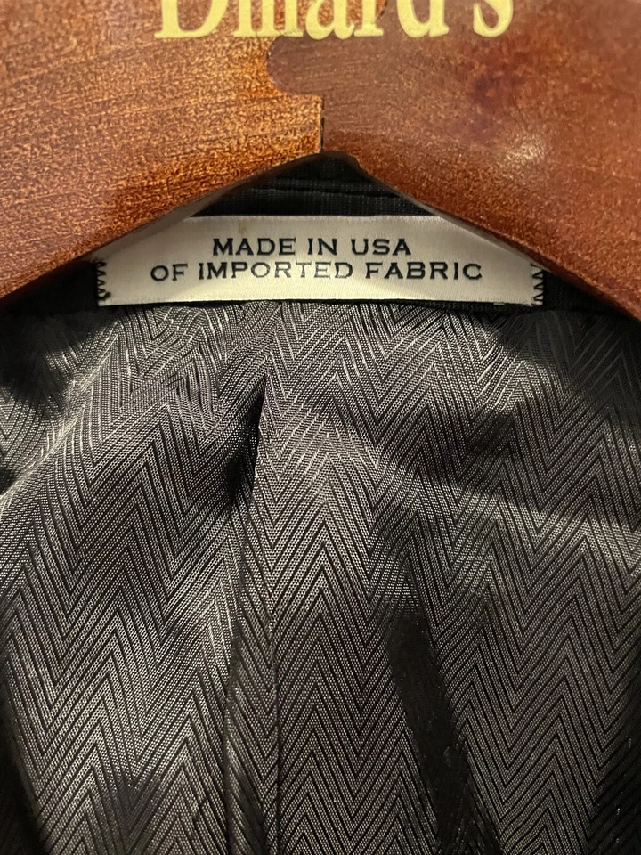 Traje Joseph Abboud 40L 32 x 32 2 piezas Zignone Super 110s lana carbón tejido rayas Foto 4 de 4