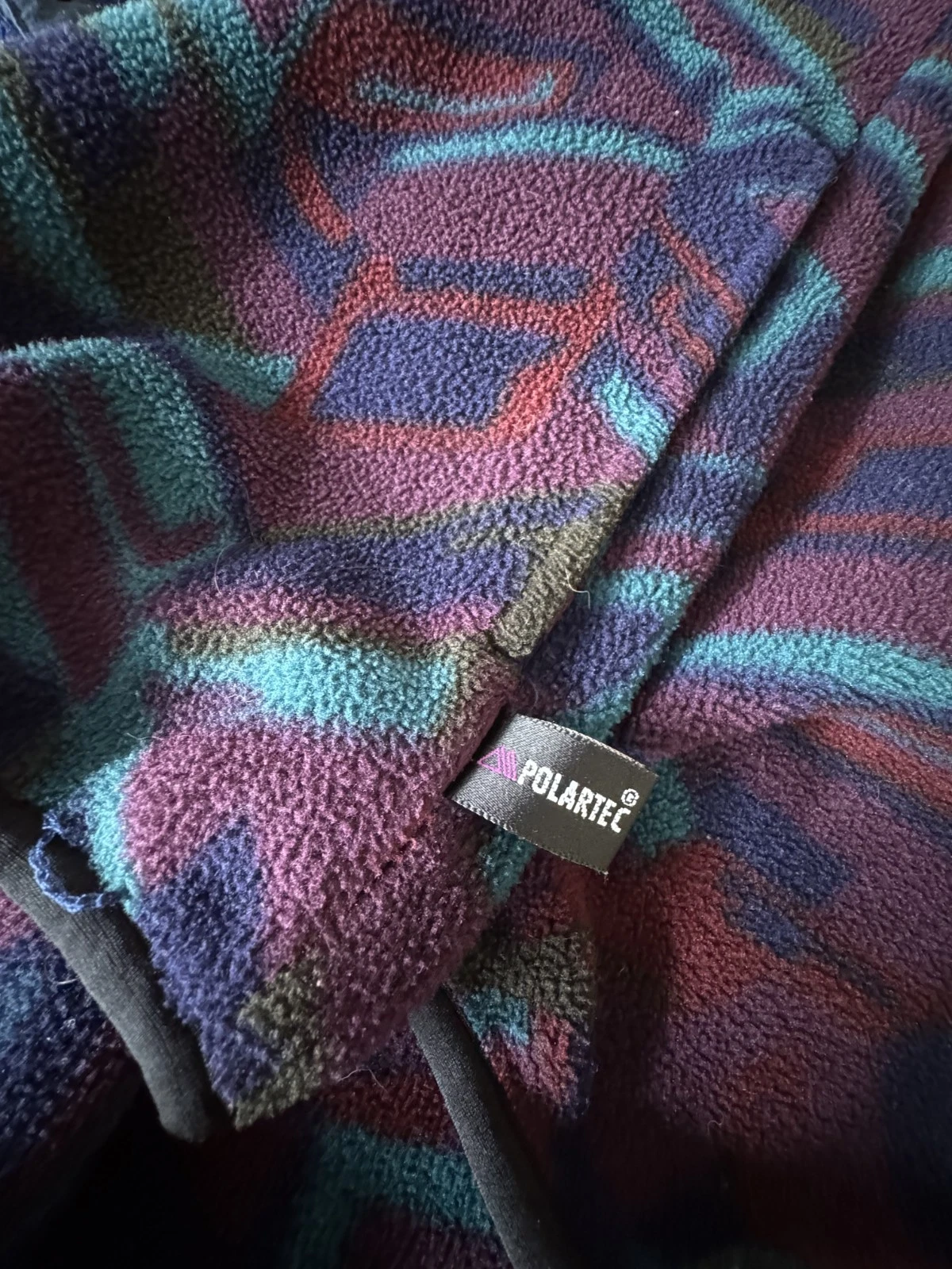 Vintage MERKLEY HEADGEAR Blue Aztec Print Fleece Sherpa Sweater Pullover Sz XL - product detail image 8