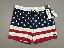 Hurley Mens Patriot Volley 17" American Flag Hybrid Board Shorts Sz XL
