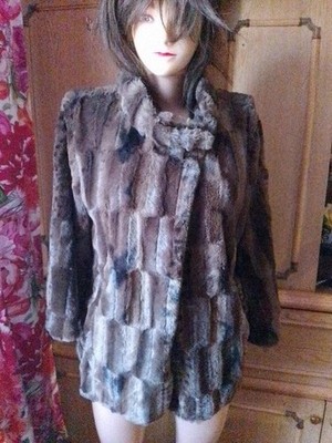 Women Cynthia Rowley Coat Black Faux Fur M